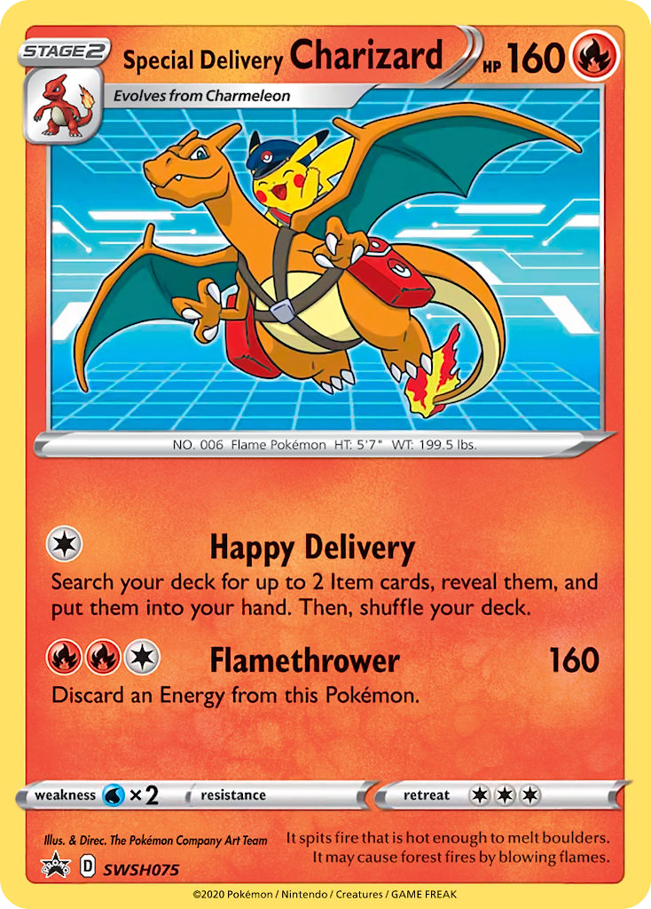 Special Delivery Charizard SWSH075/307 - SWSH Black Star Promos Holofoil - Poke-Collect