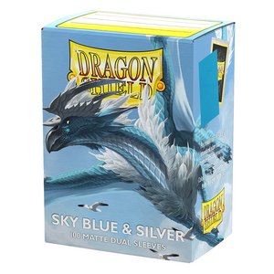Dragon Shield Sleeves: Standard Matte Dual - SKY BLUE & SILVER - Poke-Collect