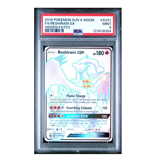 Reshiram GX FA Hidden Fates #SV51 PSA 9