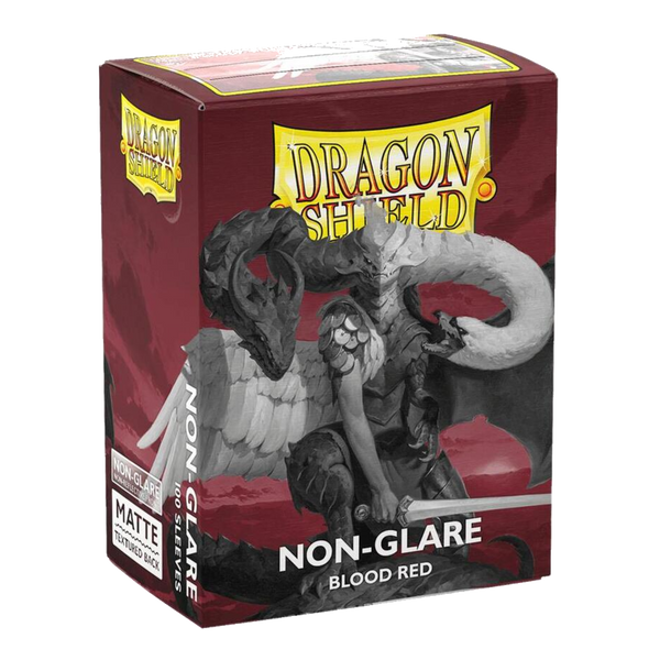 Dragon Shield - Matte 100 Count Sleeves - BLOOD RED NON-GLARE - Poke-Collect