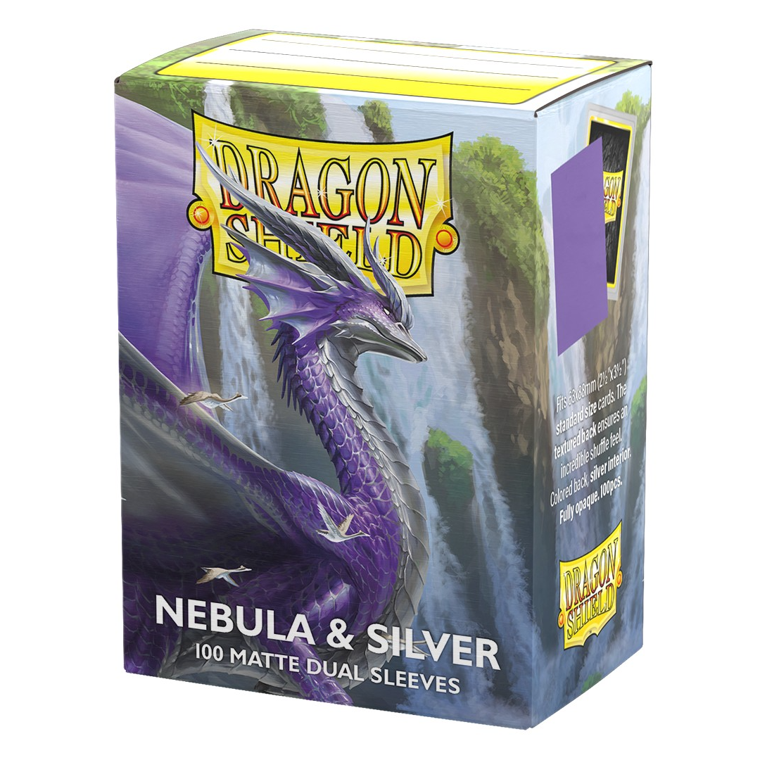 Dragon Shield Sleeves: Standard Matte Dual 100 Count - NEBULA & SILVER - Poke-Collect