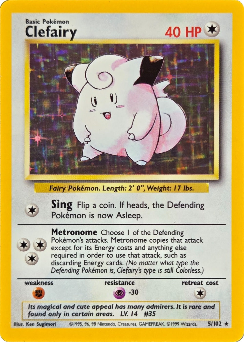 Clefairy - 5/102 - Base Set Unlimited Holo Rare front