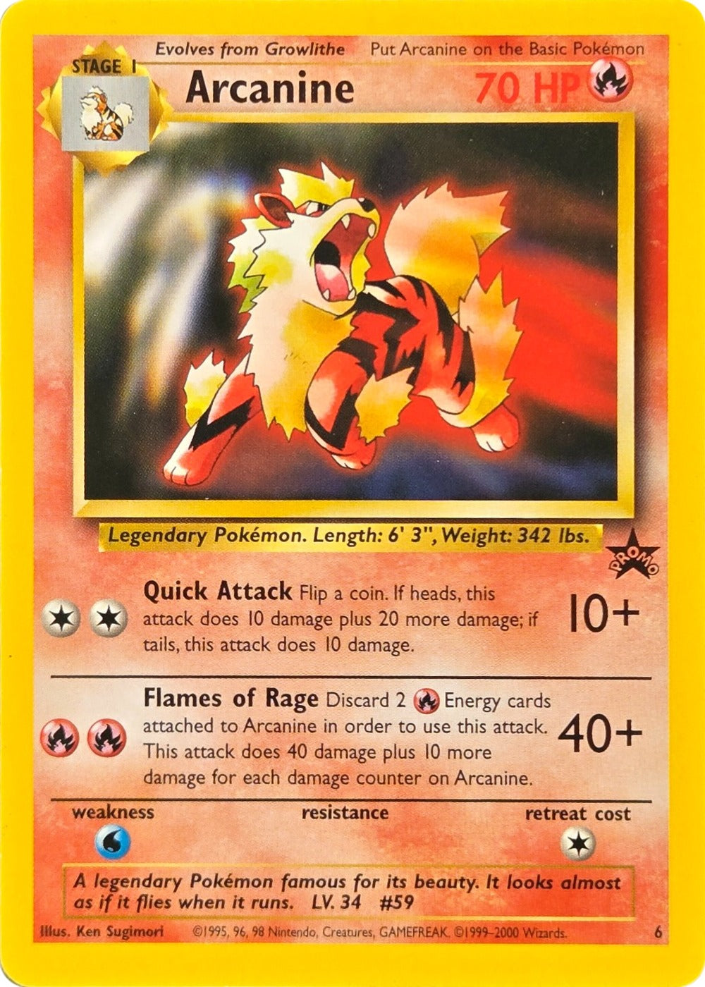 Arcanine - 6 - Wizards Black Star Promo front