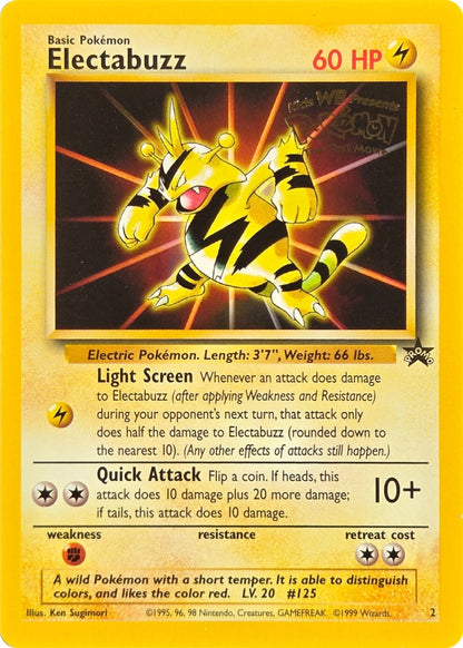 Electabuzz - 2 - Wizards Black Star Promo Kids WB First Movie Stamp front