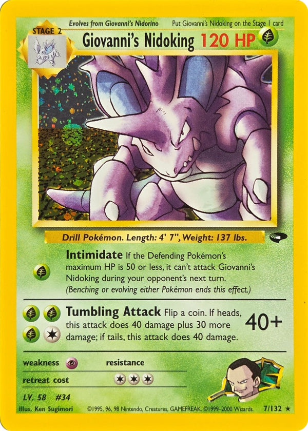 Giovanni's Nidoking - 7/132 - Gym Challenge Unlimited Holo Rare front