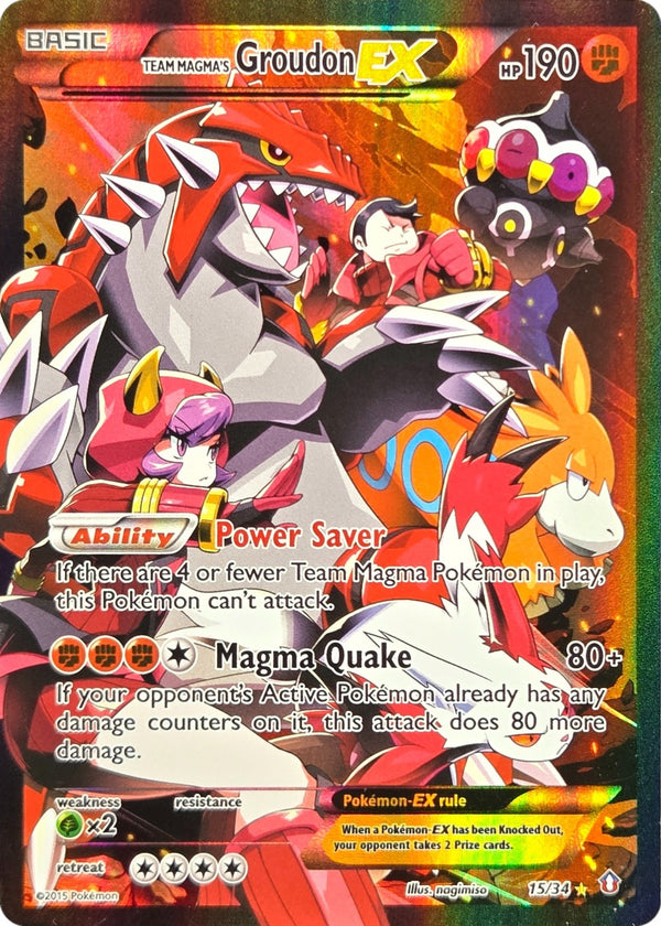 Team Magma's Groudon EX - 15/34 - Double Crisis Full Art front
