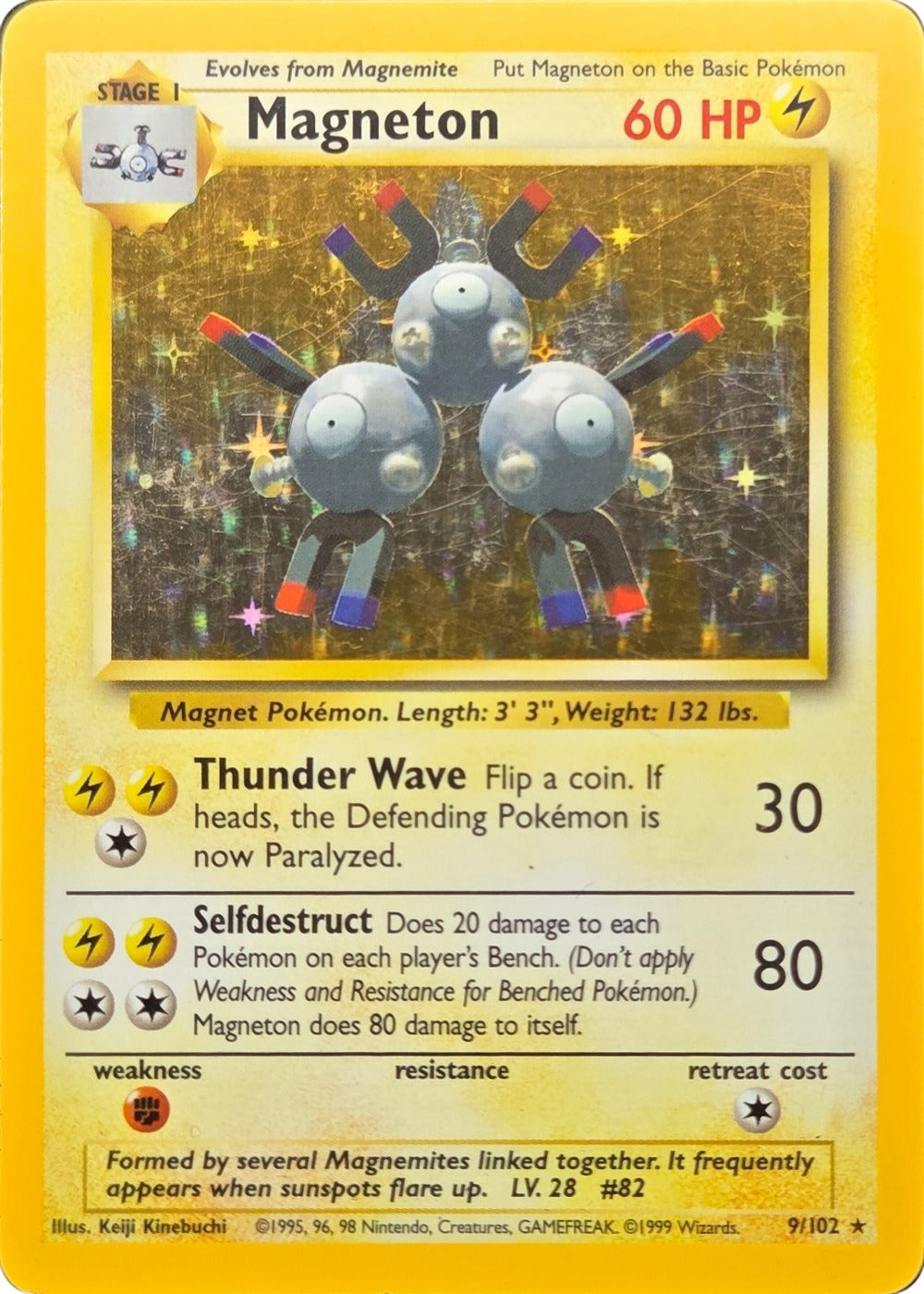 Magneton - 9/102 - Base Set Unlimited Holo Rare front