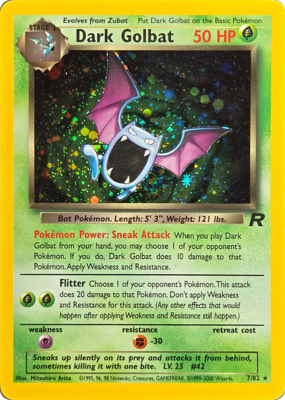 Dark Golbat - 7/82 - Team Rocket Unlimited Holo Rare front