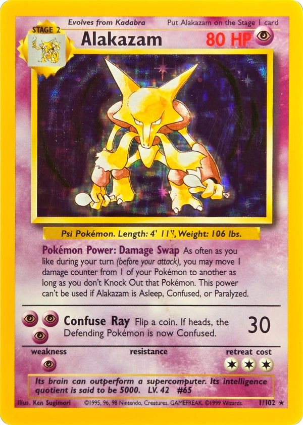 Alakazam - 1/102 - Base Set Unlimited Holo Rare front