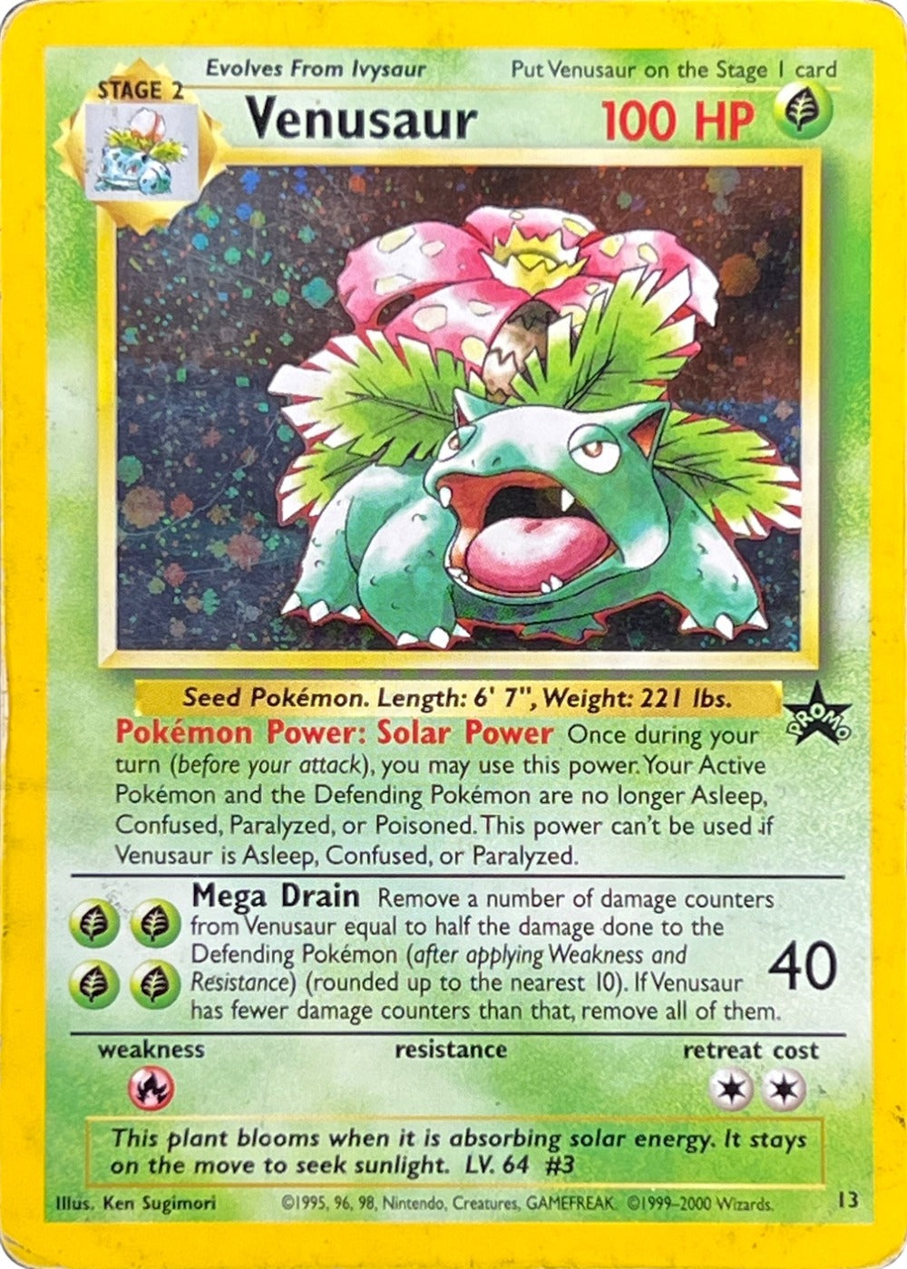 Venusaur - 13 - Wizards Black Star Promo front