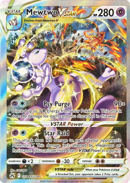 Mewtwo VSTAR - GG44/GG70 - Crown Zenith Galarian Gallery Ultra Rare Holo (Lightly Played) front