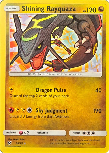 Shining Rayquaza - 56/73 - Shining Legends Shining Holo Rare front