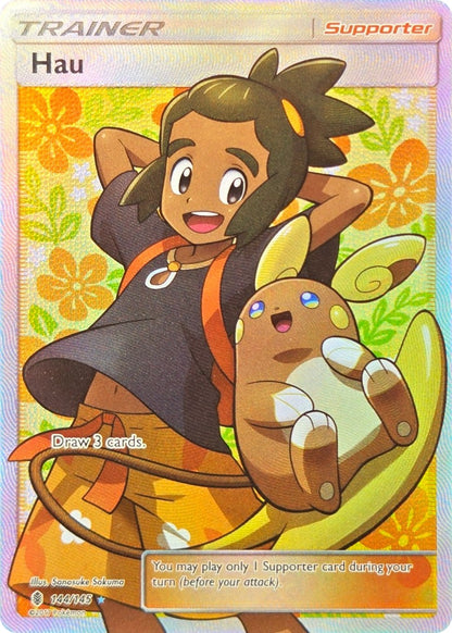Hau - 144/145 - Guardians Rising Full Art Ultra Rare Holo front