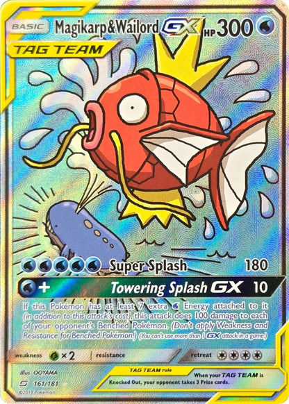 Magikarp & Wailord GX - 161/181 - Team Up Alternate Full Art Ultra Rare (Heavily Played) front