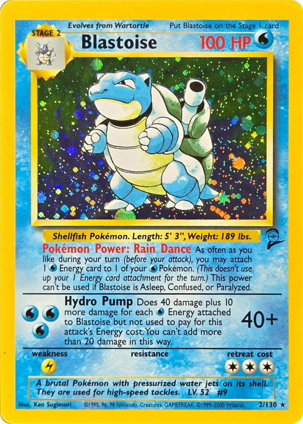 Blastoise - 2/130 - Base Set 2 Holo Rare (Lightly Played) front