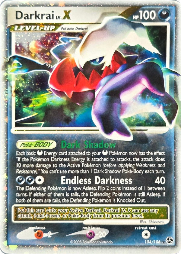 Darkrai LV.X - 104/106 - Great Encounters Holo Rare LV.X (Moderately Played) front