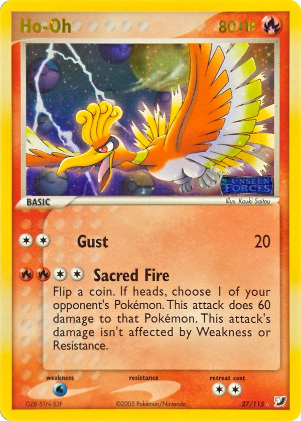 Ho-Oh - 27/115 - EX Unseen Forces Reverse Holo Rare (Moderately Played) front