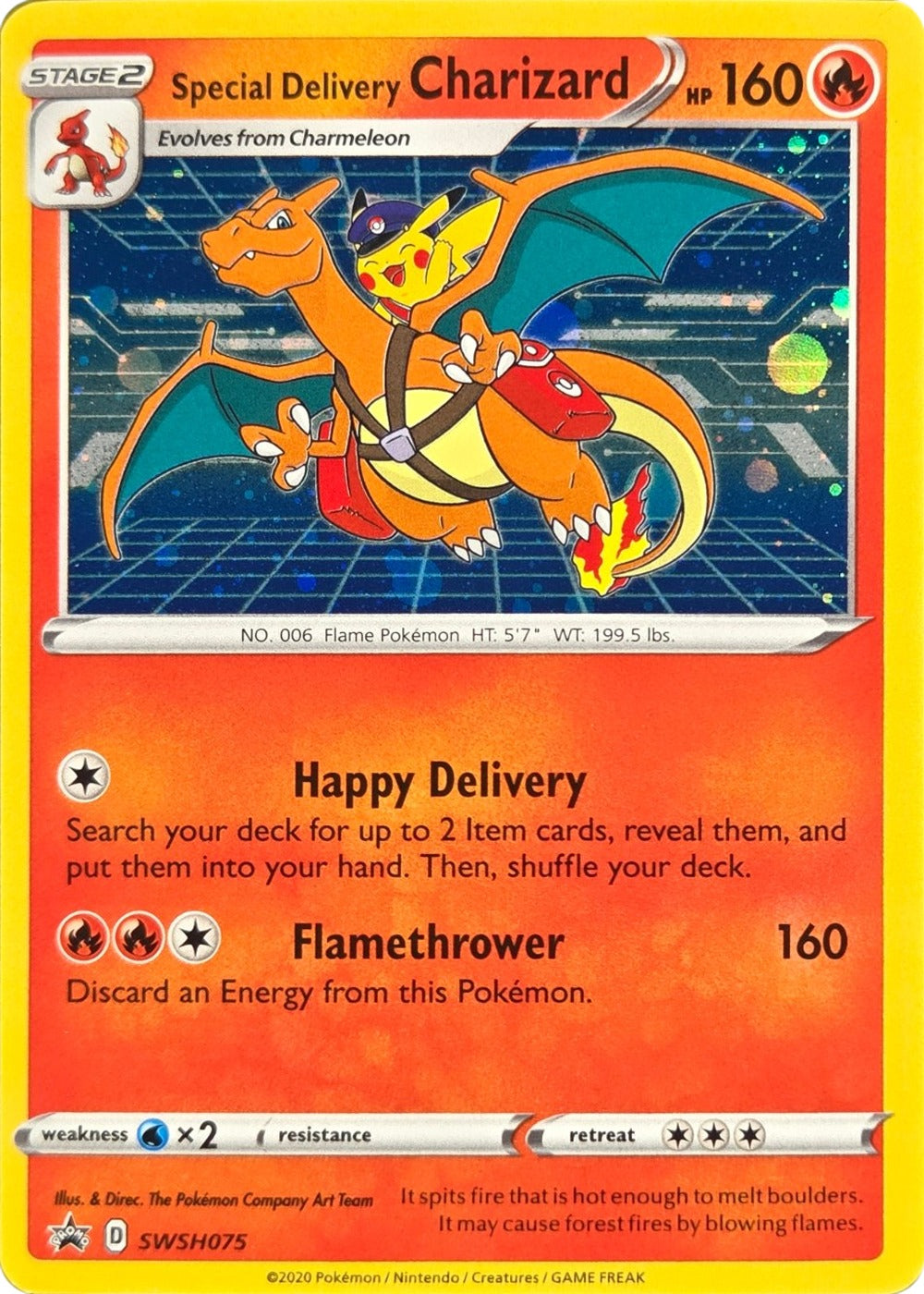 Special Delivery Charizard - SWSH075 - Sword & Shield Black Star Promos Holo Promo (Moderately Played) front