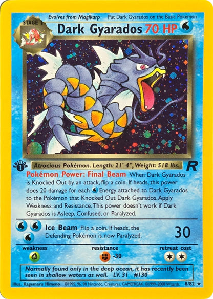 Dark Gyarados - 8/82 - 1st Edition Team Rocket Holo Rare (Lightly Played) front