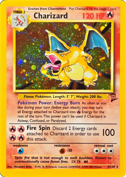 Charizard - 4/130 - Base Set 2 Holo Rare (Heavily Played) front