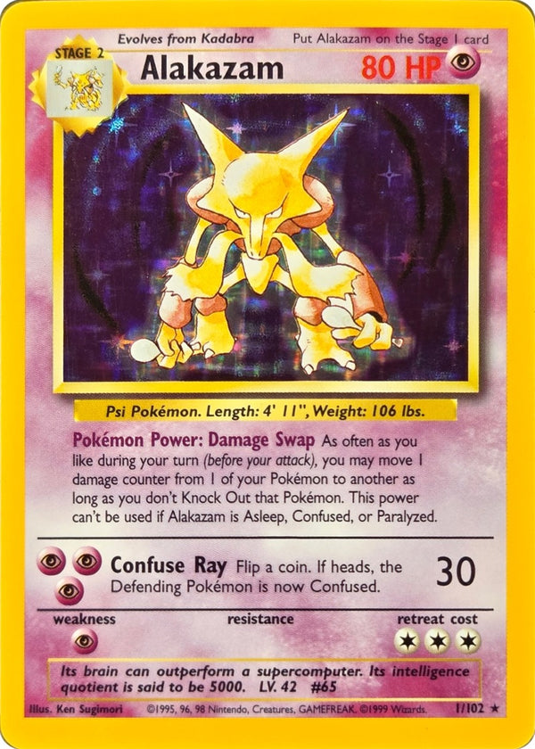 Alakazam - 1/102 - Base Set Unlimited Holo Rare (Lightly Played) front