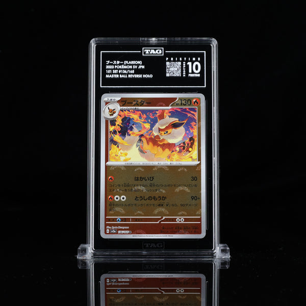 Flareon Master Ball Holo 151 #136 TAG Pristine 10 - Poke-Collect