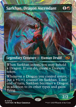 Sarkhan, Dragon Ascendant (TDM-413) - Tarkir: Dragonstorm: (Showcase) (Borderless) Foil