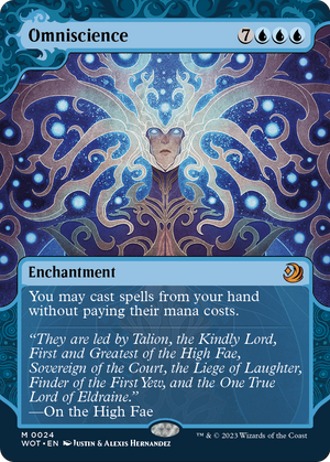 Omniscience (WOT-024) - Wilds of Eldraine: Enchanting Tales: (Showcase) (Borderless)