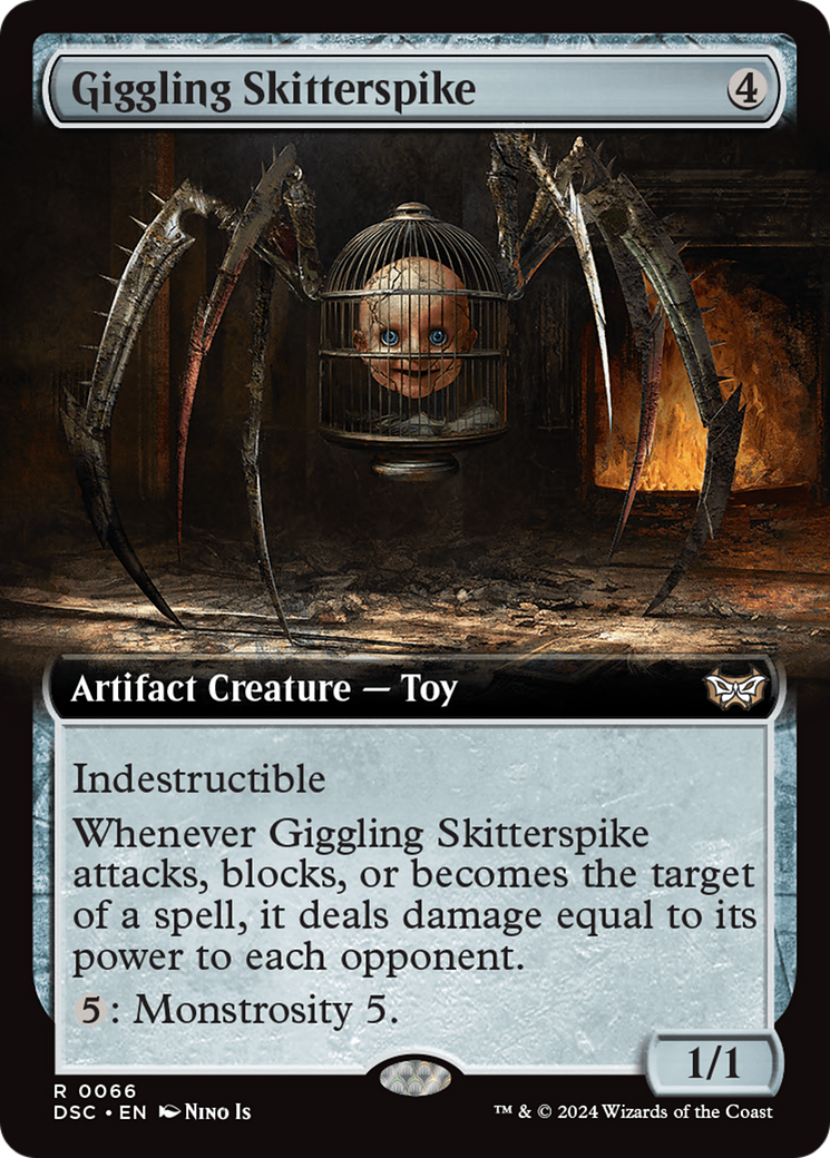 Giggling Skitterspike (DSC-066) - Duskmourn: House of Horror Commander: (Extended Art) - Poke-Collect