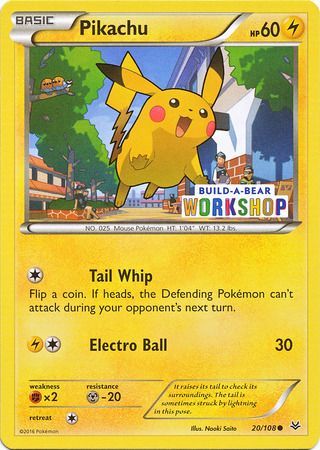 Pikachu (20/108) (Build A Bear Workshop Exclusive) [Miscellaneous Cards & Products] - Poke-Collect