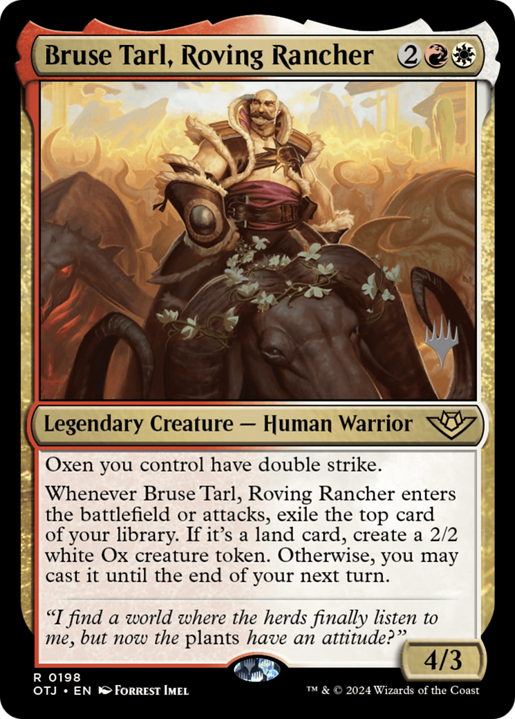 Bruse Tarl, Roving Rancher (PPOTJ-198) - Outlaws of Thunder Junction Promos