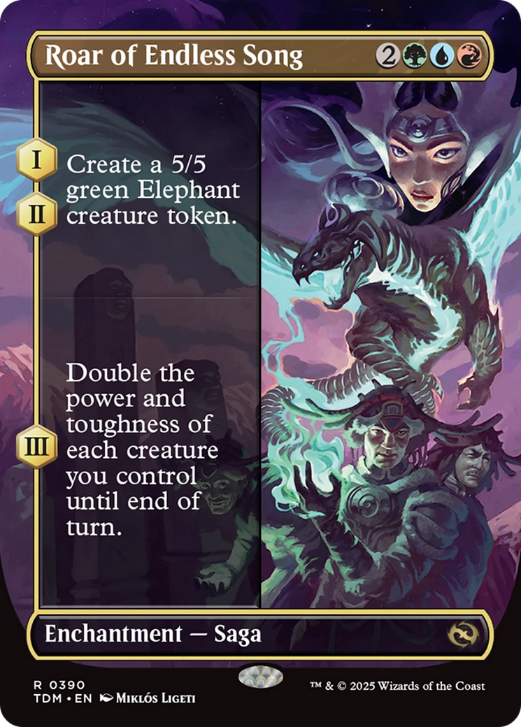 Roar of Endless Song (TDM-390) - Tarkir: Dragonstorm: (enchantment) (Borderless) Foil