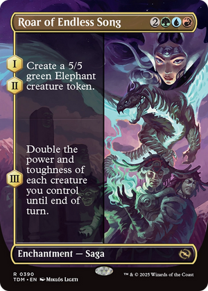 Roar of Endless Song (TDM-390) - Tarkir: Dragonstorm: (enchantment) (Borderless) Foil