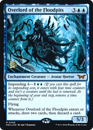 Overlord of the Floodpits (PRE-068) - Duskmourn: House of Horror Promos: (enchantment) Foil