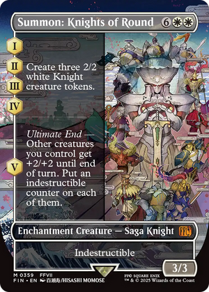 Summon: Knights of Round (FIN-359) - FINAL FANTASY: (enchantment) (Borderless) Foil - Poke-Collect