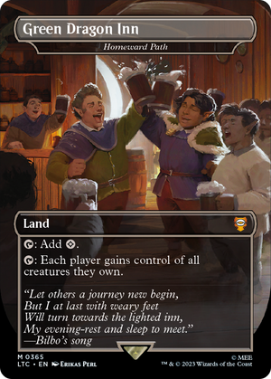 Green Dragon Inn - Homeward Path (LTC-365) - Tales of Middle-earth Commander / Green Dragon Inn (Borderless) Foil