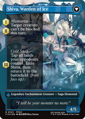 Jill, Shiva's Dominant // Shiva, Warden of Ice (FIN-523) - FINAL FANTASY: (enchantment) (Borderless) Foil - Poke-Collect