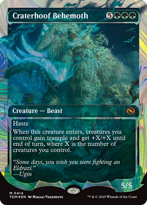 Craterhoof Behemoth (TDM-414) - Tarkir: Dragonstorm: (Showcase) (Borderless) Foil