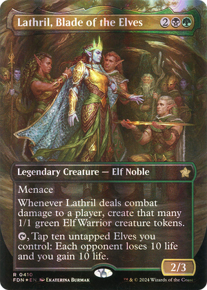 Lathril, Blade of the Elves (FDN-410) - Foundations (Borderless) Foil