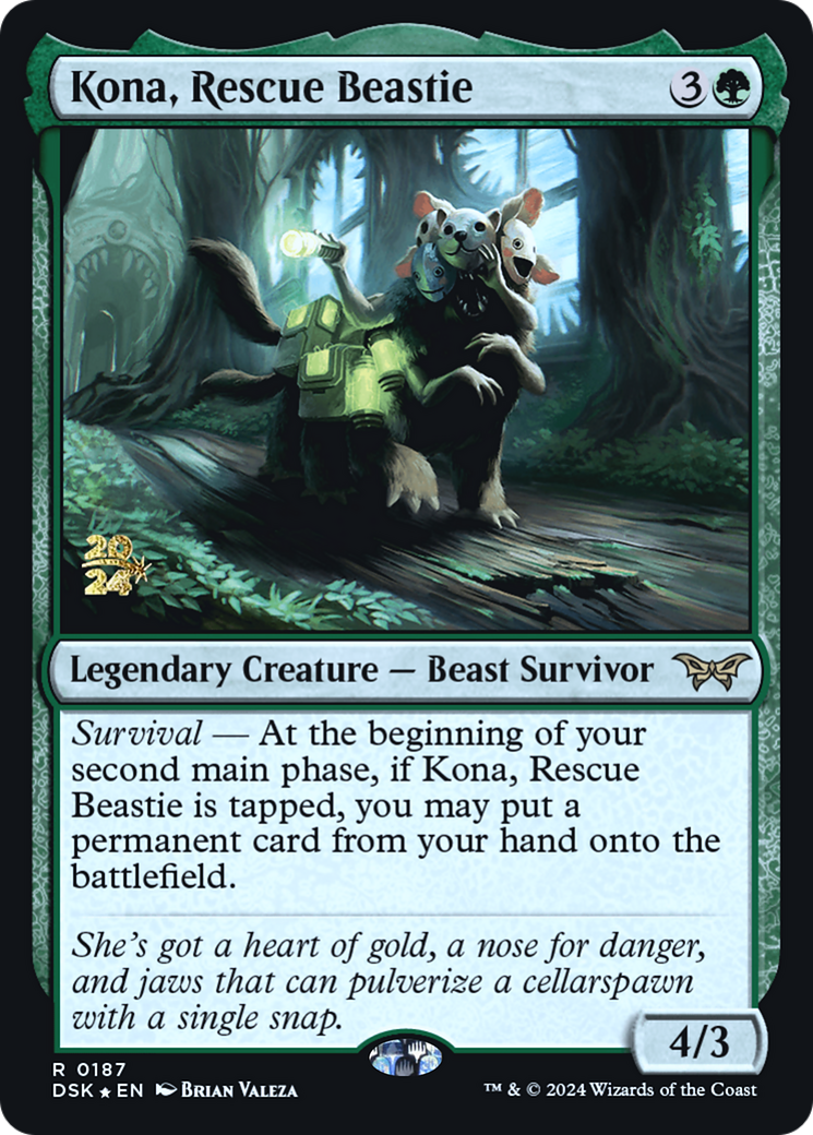 Kona, Rescue Beastie (PRE-187) - Duskmourn: House of Horror Promos Foil - Poke-Collect