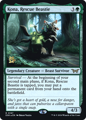 Kona, Rescue Beastie (PRE-187) - Duskmourn: House of Horror Promos Foil - Poke-Collect
