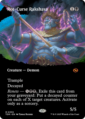 Rot-Curse Rakshasa (TDM-339) - Tarkir: Dragonstorm: (Showcase) (Borderless) Foil