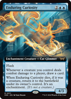 Enduring Curiosity (DSK-371) - Duskmourn: House of Horror: (Extended Art, enchantment) Foil