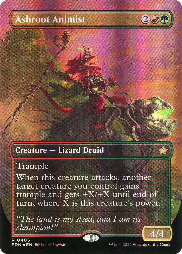 Ashroot Animist (FDN-406) - Foundations (Borderless) Foil - Poke-Collect
