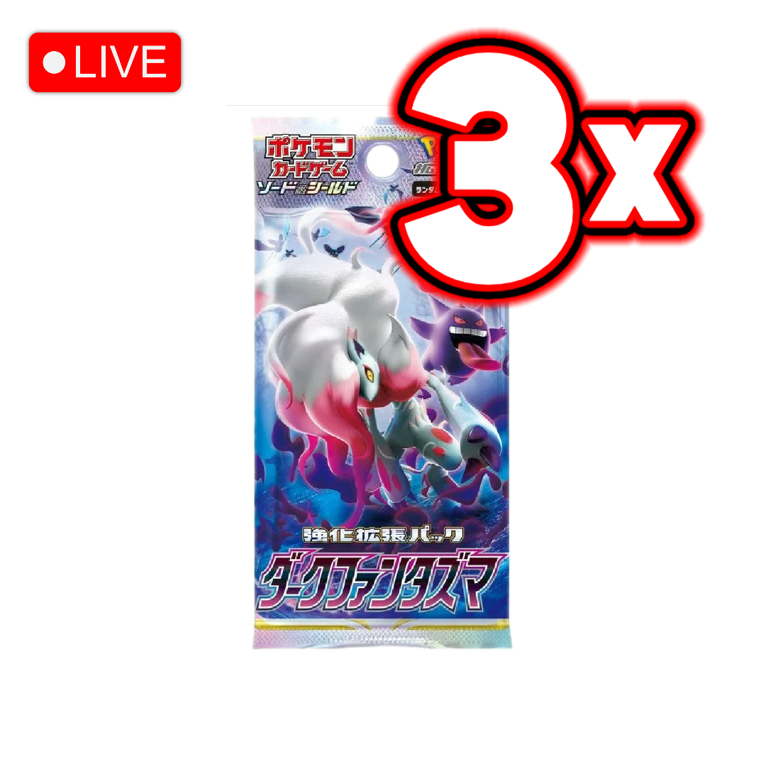 Japanese Dark Phantasma 3x Booster Pack Bundle - LIVE BREAK