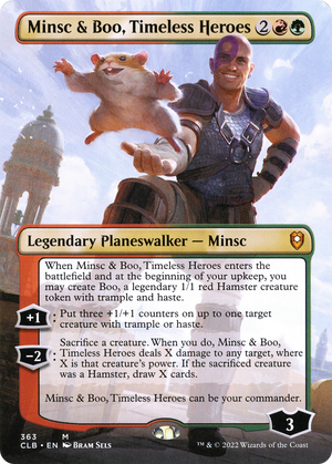 Minsc & Boo, Timeless Heroes (Borderless) (CLB-363) - Commander Legends: Battle for Baldur's Gate (Borderless) Foil