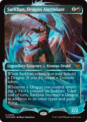 Sarkhan, Dragon Ascendant (TDM-403) - Tarkir: Dragonstorm: (Showcase) (Borderless) Foil