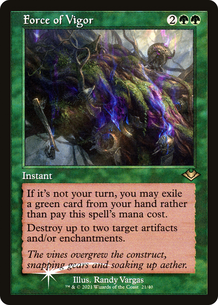 Force of Vigor (MH1-021) - Modern Horizons 1 Timeshifts Etched Foil - Poke-Collect