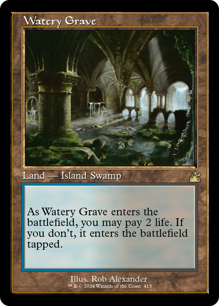 Watery Grave (Retro Frame) (RVR-415) - Ravnica Remastered - Poke-Collect