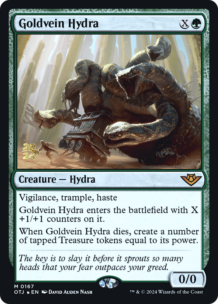 Goldvein Hydra (PRE-167) - Outlaws of Thunder Junction Promos Foil - Poke-Collect